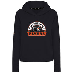Philadelphia Flyers Levelwear Women's Sweet Banner Arch Tri-Blend Cropped Pullover Hoodie - Black Hoodies