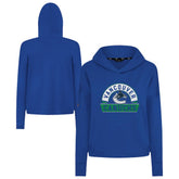 Vancouver Canucks Levelwear Women's Sweet Banner Arch Tri-Blend Cropped Pullover Hoodie - Royal Hoodies