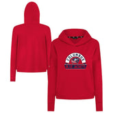Columbus Blue Jackets Levelwear Women's Sweet Banner Arch Tri-Blend Cropped Pullover Hoodie - Red Hoodies