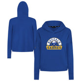 Buffalo Sabres Levelwear Women's Sweet Banner Arch Tri-Blend Cropped Pullover Hoodie - Royal Hoodies
