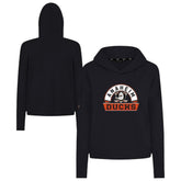 Anaheim Ducks Levelwear Women's Sweet Banner Arch Tri-Blend Cropped Pullover Hoodie - Black Hoodies