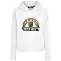 Vegas Golden Knights Levelwear Women's Sweet Banner Arch Tri-Blend Cropped Pullover Hoodie - White Hoodies
