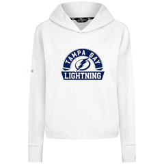 Tampa Bay Lightning Levelwear Women's Sweet Banner Arch Tri-Blend Cropped Pullover Hoodie - White Hoodies