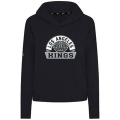 Los Angeles Kings Levelwear Women's Sweet Banner Arch Tri-Blend Cropped Pullover Hoodie - Black Hoodies