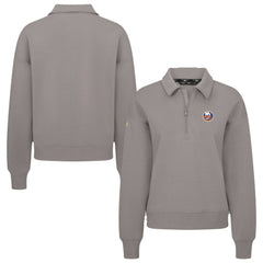 New York Islanders Levelwear Women's Canmore Quarter-Zip Pullover - Gray Pullover