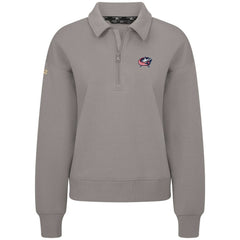 Columbus Blue Jackets Levelwear Women's Canmore Quarter-Zip Pullover - Gray Pullover