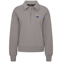 Edmonton Oilers Levelwear Women's Canmore Quarter-Zip Pullover - Gray Pullover