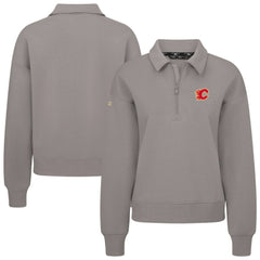 Calgary Flames Levelwear Women's Canmore Quarter-Zip Pullover - Gray Pullover