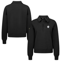 Toronto Maple Leafs Levelwear Women's Canmore Quarter-Zip Pullover - Black Pullover