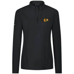 Chicago Blackhawks Levelwear Women's Upright Quarter-Zip Pullover - Black Pullover