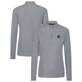 Vancouver Canucks Levelwear Women's Upright Quarter-Zip Pullover - Gray Pullover