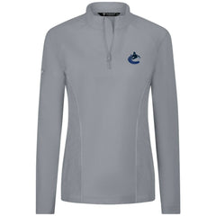 Vancouver Canucks Levelwear Women's Upright Quarter-Zip Pullover - Gray Pullover