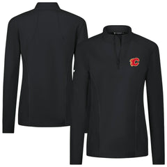 Calgary Flames Levelwear Women's Upright Quarter-Zip Pullover - Black Pullover