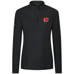 Calgary Flames Levelwear Women's Upright Quarter-Zip Pullover - Black Pullover