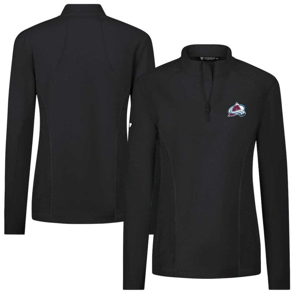 Colorado Avalanche Levelwear Women's Upright Quarter-Zip Pullover - Black Pullover