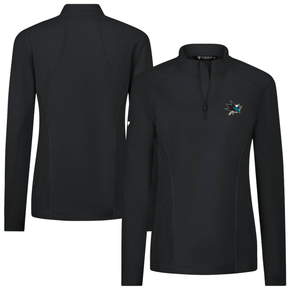 San Jose Sharks Levelwear Women's Upright Quarter-Zip Pullover - Black Pullover