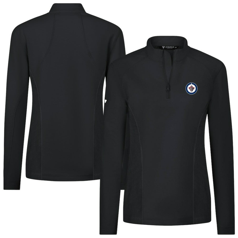 Winnipeg Jets Levelwear Women's Upright Quarter-Zip Pullover - Black Pullover