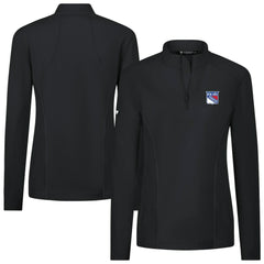 New York Rangers Levelwear Women's Upright Quarter-Zip Pullover - Black Pullover