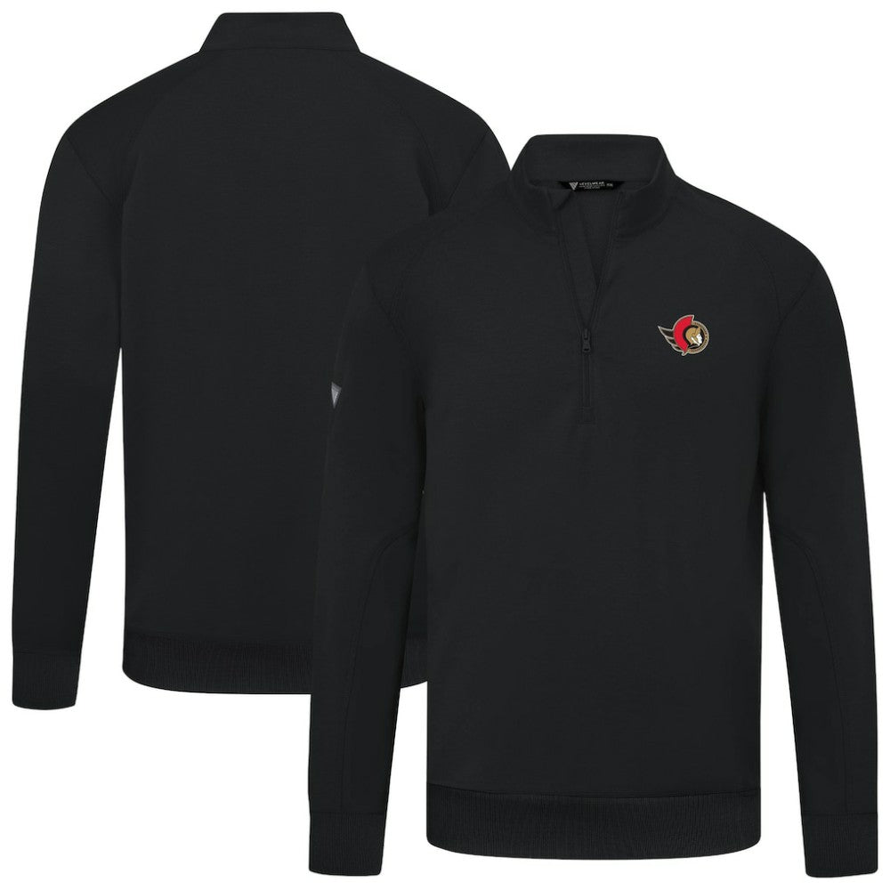 Ottawa Senators Levelwear Upright Tri-Blend Quarter-Zip Pullover - Black Pullover
