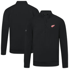 Detroit Red Wings Levelwear Upright Tri-Blend Quarter-Zip Pullover - Black Pullover