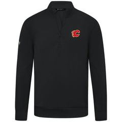 Calgary Flames Levelwear Upright Tri-Blend Quarter-Zip Pullover - Black Pullover