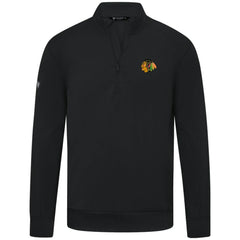 Chicago Blackhawks Levelwear Upright Tri-Blend Quarter-Zip Pullover - Black Pullover