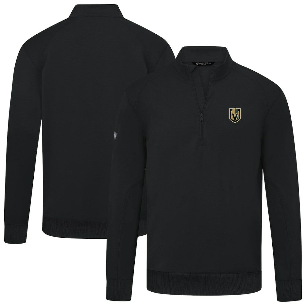 Vegas Golden Knights Levelwear Upright Tri-Blend Quarter-Zip Pullover - Black Pullover