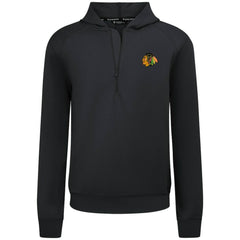 Chicago Blackhawks Levelwear Technic Quarter-Zip Pullover Hoodie - Black Hoodies