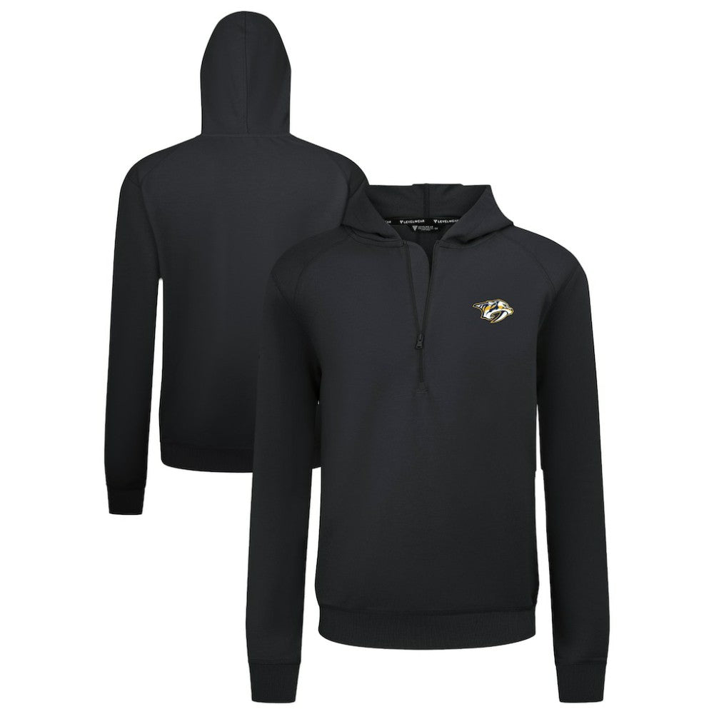 Nashville Predators Levelwear Technic Quarter-Zip Pullover Hoodie - Black Hoodies