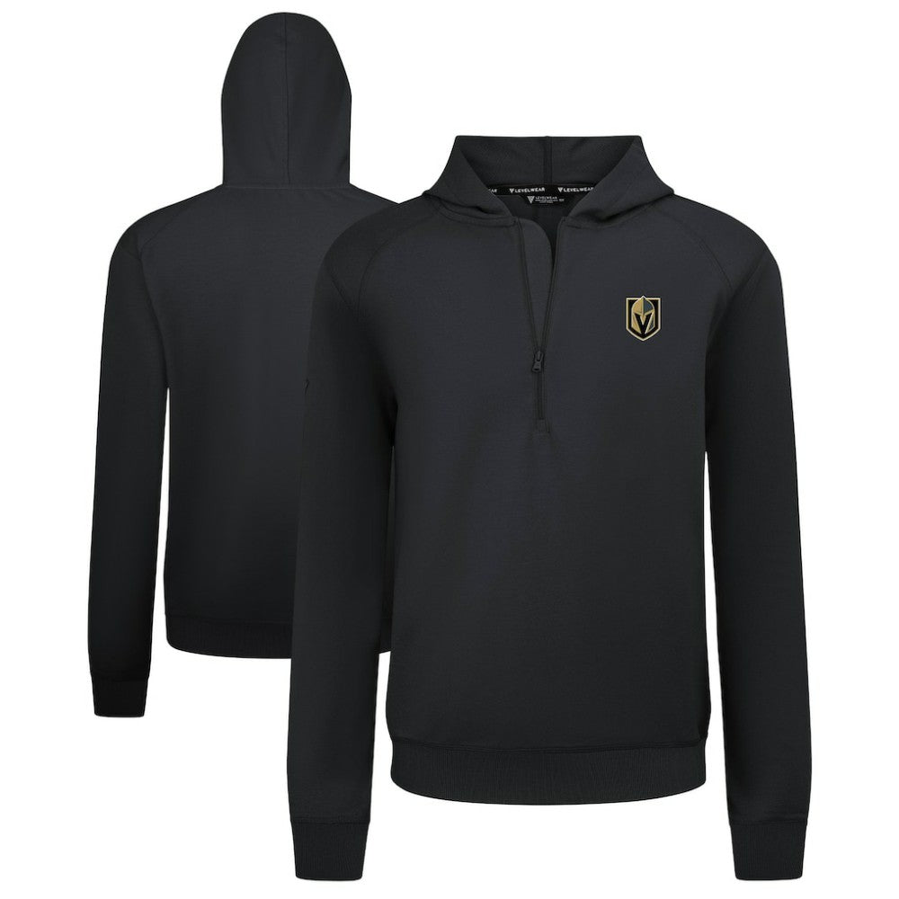 Vegas Golden Knights Levelwear Technic Quarter-Zip Pullover Hoodie - Black Hoodies