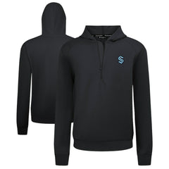 Seattle Kraken Levelwear Technic Quarter-Zip Pullover Hoodie - Black Hoodies