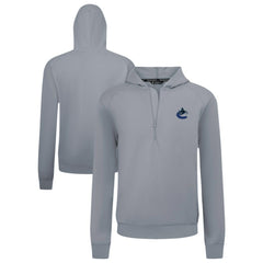 Vancouver Canucks Levelwear Technic Quarter-Zip Pullover Hoodie - Gray Hoodies