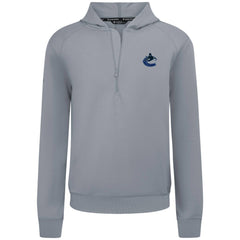 Vancouver Canucks Levelwear Technic Quarter-Zip Pullover Hoodie - Gray Hoodies