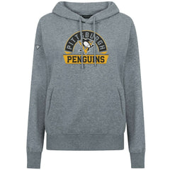 Pittsburgh Penguins Levelwear Women's Adorn Banner Arch Pullover Hoodie - Gray Hoodies