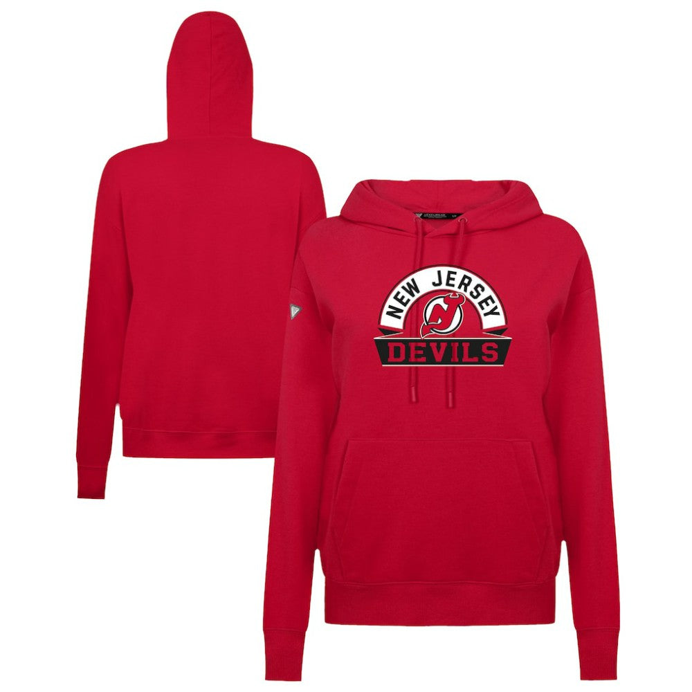 New Jersey Devils Levelwear Women's Adorn Banner Arch Pullover Hoodie - Red Jerseys