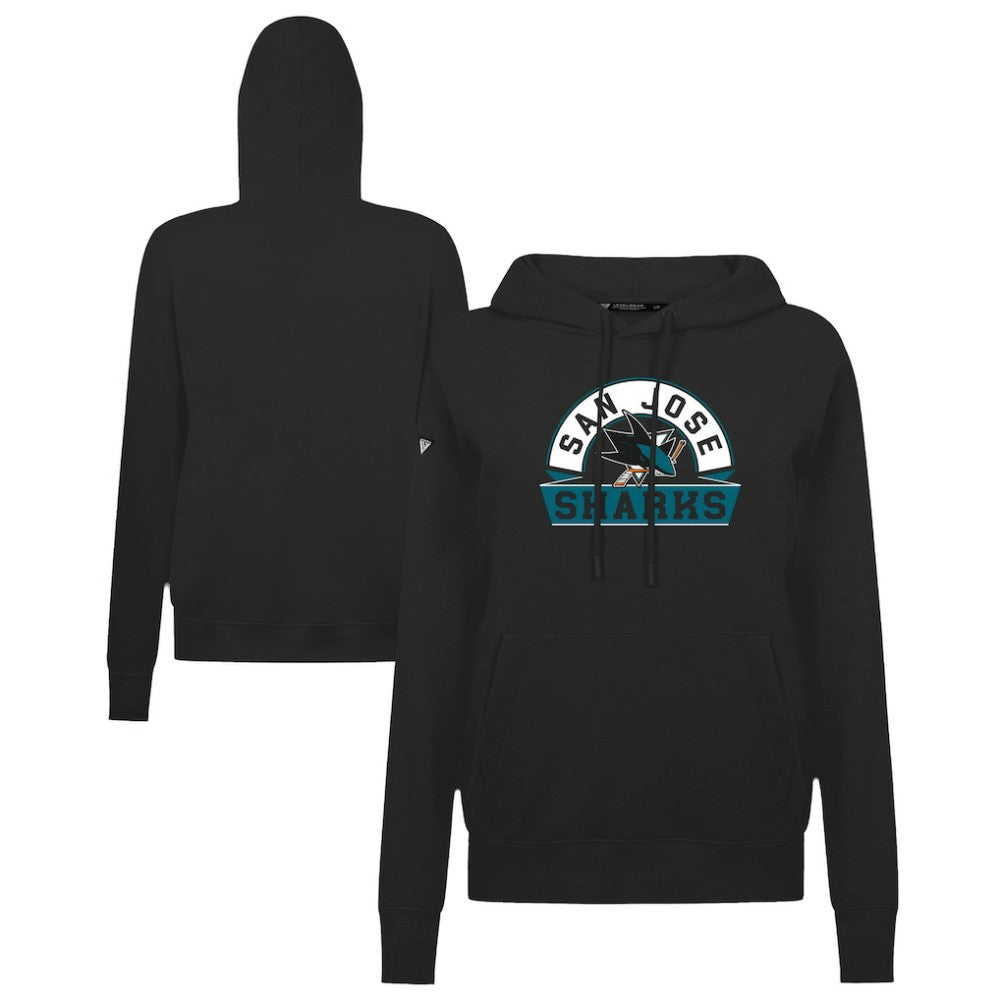 San Jose Sharks Levelwear Women's Adorn Banner Arch Pullover Hoodie - Black Hoodies