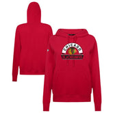 Chicago Blackhawks Levelwear Women's Adorn Banner Arch Pullover Hoodie - Red Hoodies