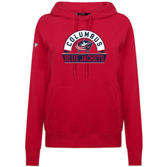 Columbus Blue Jackets Levelwear Women's Adorn Banner Arch Pullover Hoodie - Red Hoodies