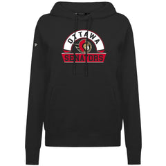 Ottawa Senators Levelwear Women's Adorn Banner Arch Pullover Hoodie - Black Hoodies