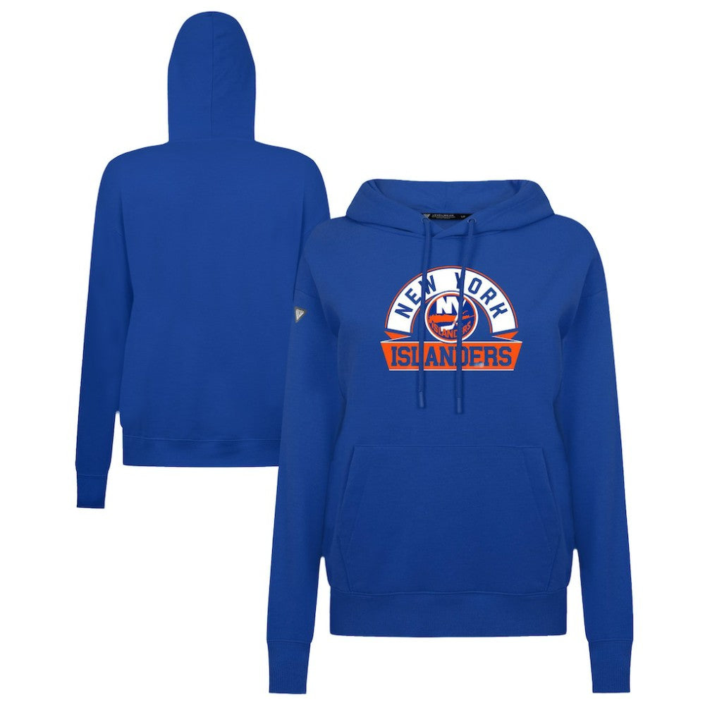 New York Islanders Levelwear Women's Adorn Banner Arch Pullover Hoodie - Royal Hoodies