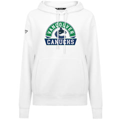Vancouver Canucks Levelwear Women's Adorn Banner Arch Pullover Hoodie - White Hoodies