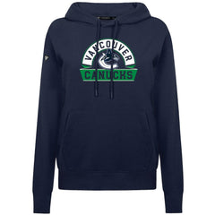 Vancouver Canucks Levelwear Women's Adorn Banner Arch Pullover Hoodie - Navy Hoodies