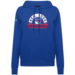 New York Rangers Levelwear Women's Adorn Banner Arch Pullover Hoodie - Royal Hoodies