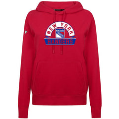 New York Rangers Levelwear Women's Adorn Banner Arch Pullover Hoodie - Red Hoodies