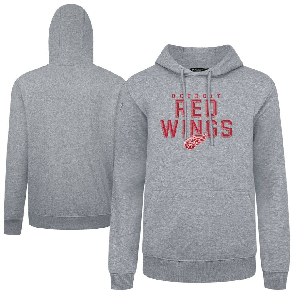 Detroit Red Wings Levelwear Podium Carve Pullover Hoodie - Gray Hoodies