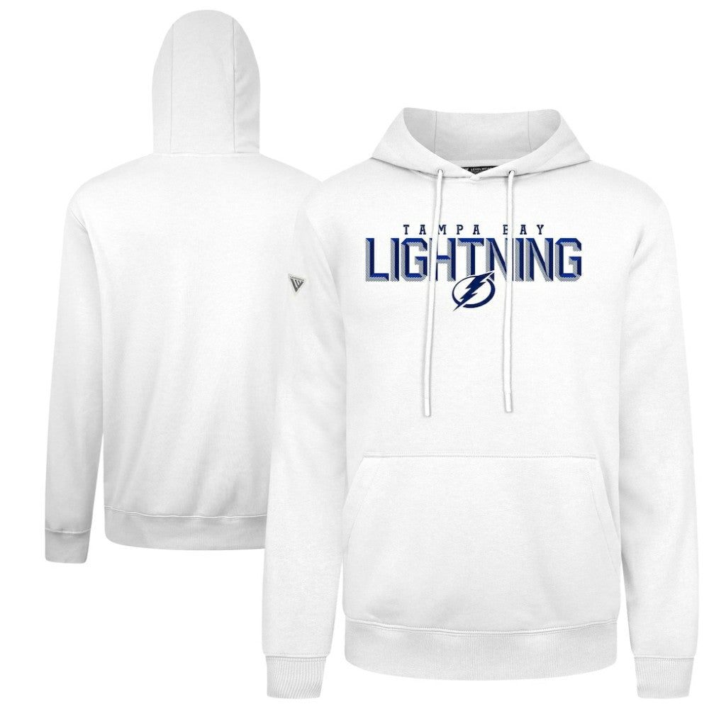 Tampa Bay Lightning Levelwear Podium Carve Pullover Hoodie - White Hoodies