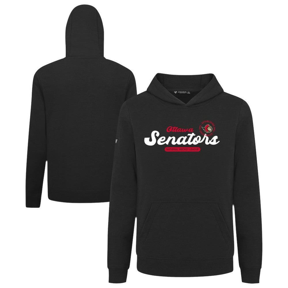 Ottawa Senators Levelwear Youth Podium Monument Pullover Hoodie - Black Hoodies