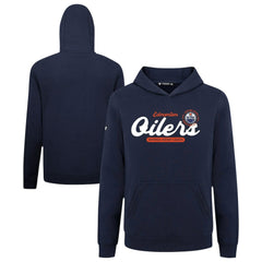 Edmonton Oilers Levelwear Youth Podium Monument Pullover Hoodie - Navy Hoodies
