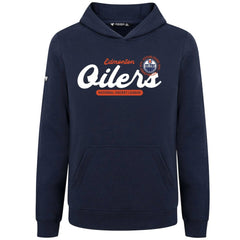 Edmonton Oilers Levelwear Youth Podium Monument Pullover Hoodie - Navy Hoodies