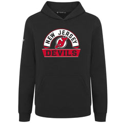 New Jersey Devils Levelwear Youth Podium Banner Arch Pullover Hoodie - Black Jerseys